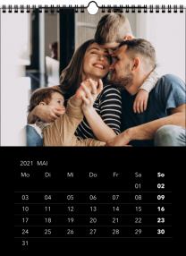 Fotokalender A4 schwarz 2025